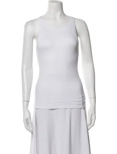 Pre-owned Enza Costa Crew Neck Sleeveless Top In White