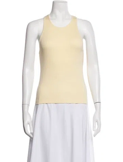 Pre-owned Enza Costa Crew Neck Sleeveless Top In Yellow