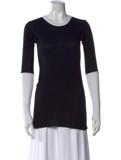 Pre-owned Enza Costa Crew Neck Sweater In Black
