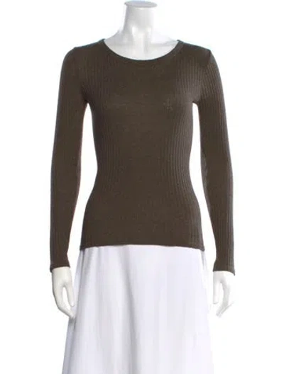 Pre-owned Enza Costa Crew Neck Sweater In Brown