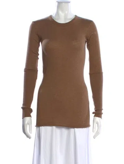 Pre-owned Enza Costa Crew Neck Sweater In Brown