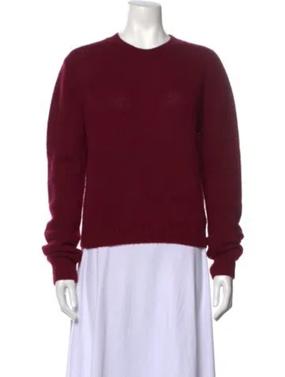 Pre-owned Enza Costa Crew Neck Sweater In Burgundy
