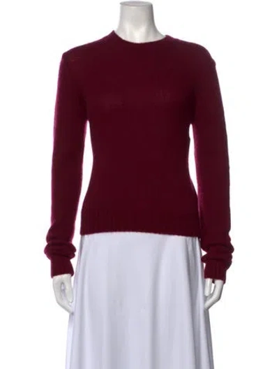 Pre-owned Enza Costa Crew Neck Sweater In Burgundy