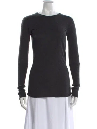 Pre-owned Enza Costa Crew Neck Sweater In Gray