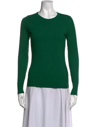 Pre-owned Enza Costa Crew Neck Sweater In Green