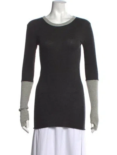Pre-owned Enza Costa Crew Neck Sweater In Grey