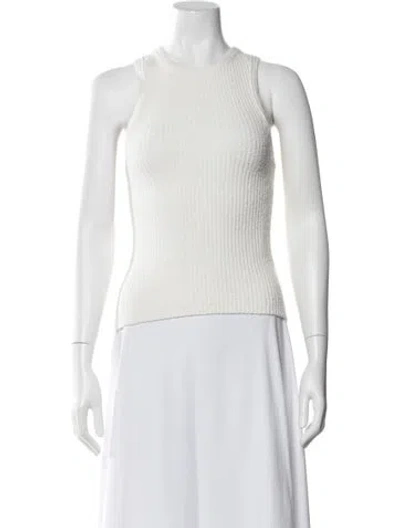 Pre-owned Enza Costa Crew Neck Sweater In White
