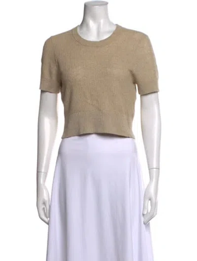 Pre-owned Enza Costa Crew Neck Sweater In White