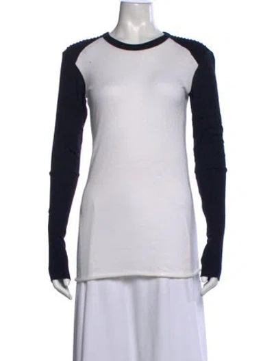 Pre-owned Enza Costa Crew Neck Sweater In White