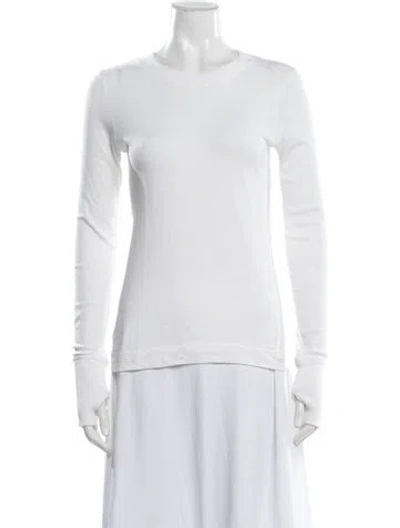 Pre-owned Enza Costa Crew Neck Sweater In White