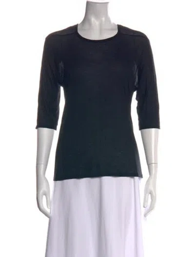 Pre-owned Enza Costa Crew Neck Three-quarter Sleeve T-shirt In Blue