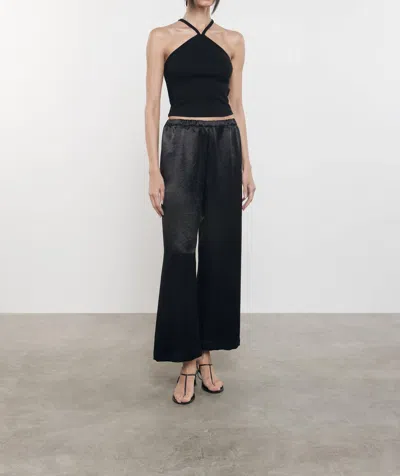 Enza Costa Cropped Halter Tank In Black
