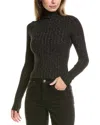 Enza Costa Cropped Turtleneck In Black
