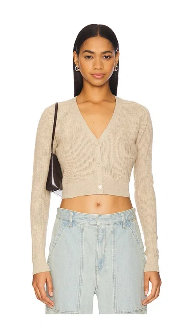 ENZA COSTA CROPPED V NECK CARDIGAN
