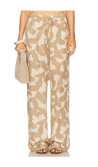 Enza Costa Cupro Resort Pant In Brown
