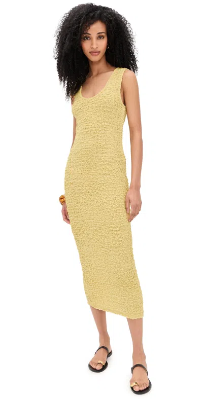 Enza Costa Dimension Tank Dress Raffia In Yellow
