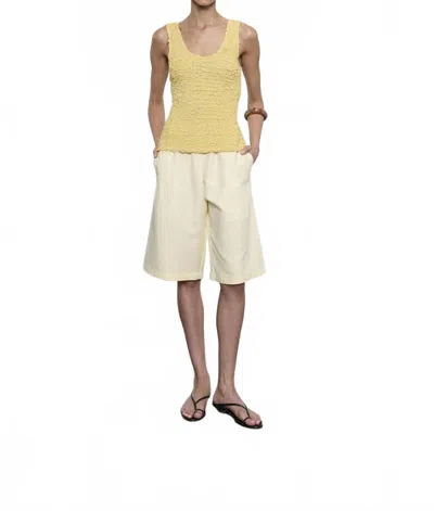 Enza Costa Dimension Tank In Raffia In Yellow