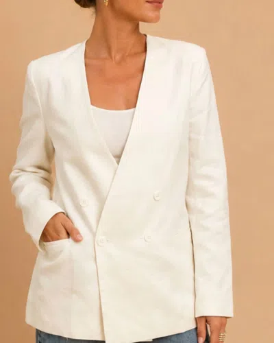 Enza Costa Double Breasted Jacket In Undyed In Multi