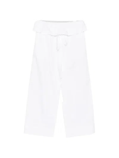 Enza Costa Drawstring Trousers In White