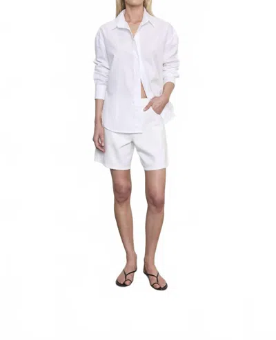 Enza Costa Drift Italian Denim Short In Off White