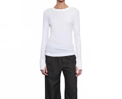 Enza Costa Easy Cuffed Crew Tee In White