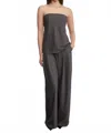 Enza Costa Easy Strapless Tunic In Charcoal In Black