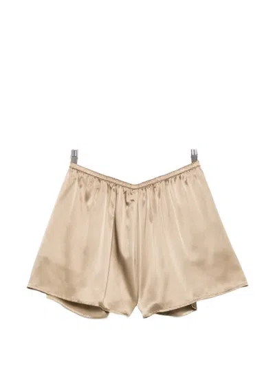 Enza Costa Elasticated-waistband Shorts In Brown