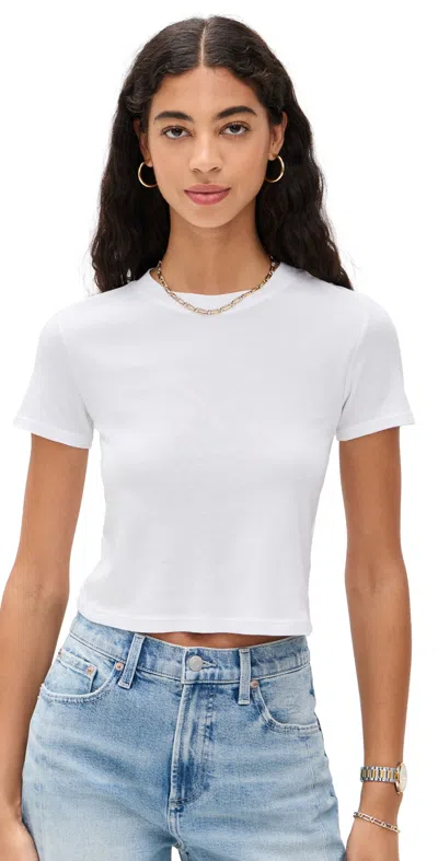 ENZA COSTA ESSENTIAL PERFECT CROPPED TEE WHITE