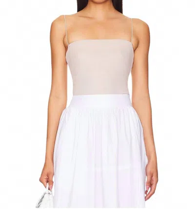 Enza Costa Essential Strappy Tank Top In Raffia In White