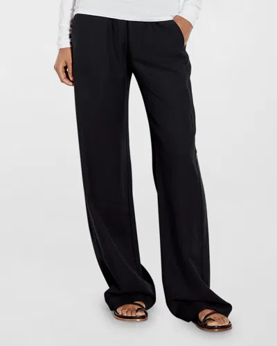 Enza Costa Poplin Resort Pant In Black