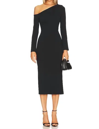 Enza Costa Exposed Shoulder Dress In Black