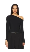 Enza Costa Exposed Shoulder Top In Black