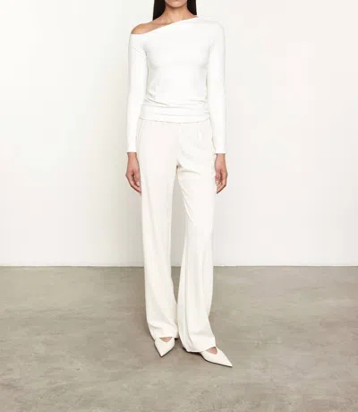 Enza Costa Exposed Shoulder Top In Off White