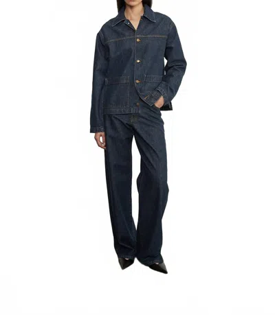 Enza Costa Field Jacket In Dark Rinse In Blue