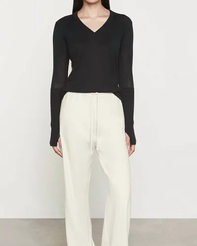 Enza Costa Fine Cashmere V-neck Top In Black