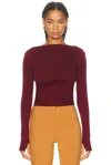 Enza Costa Fluid Jersey Draped Boatneck Top In Burgundy