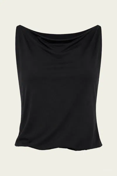 Enza Costa Fluid Jersey Tank In Black