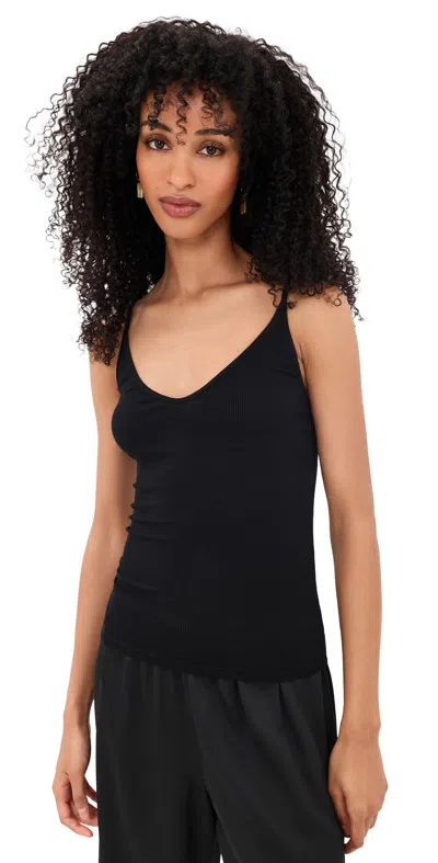 Enza Costa Fluid Silk Rib Cami Black