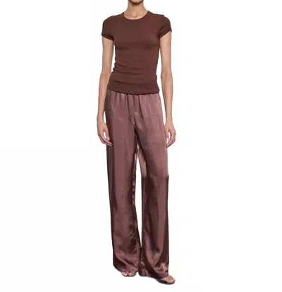 Enza Costa Fluid Twill Pant In Chocolate In Brown