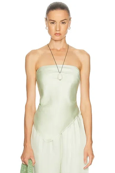 Enza Costa Fluid Twill Scarf Top In Green