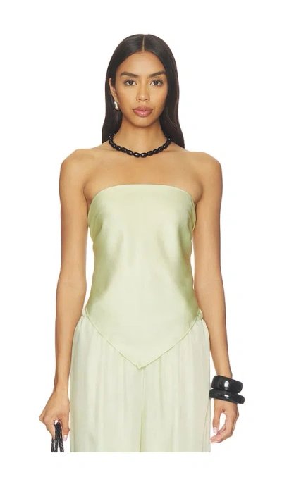 Enza Costa Fluid Twill Scarf Top In Green