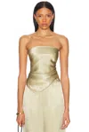 Enza Costa For Fwrd Textured Satin Scarf Top In Neutral