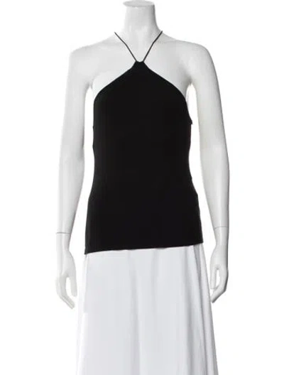 Pre-owned Enza Costa Halterneck Sleeveless Top In Black