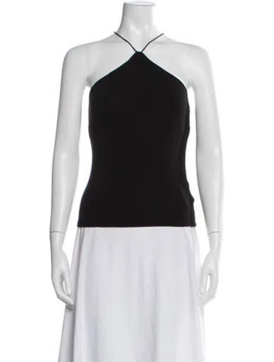 Pre-owned Enza Costa Halterneck Sleeveless Top In Grey