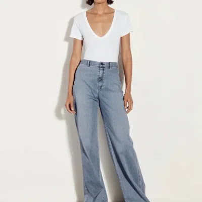 ENZA COSTA HIGH WAISTED WIDE LEG JEANS IN MIDWASH