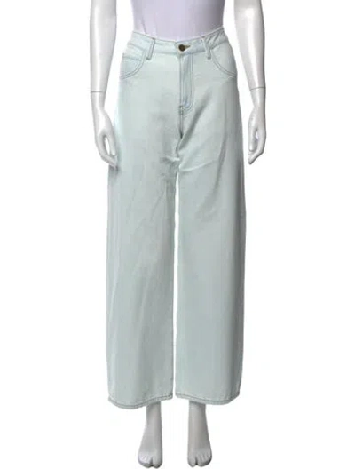 Pre-owned Enza Costa High-rise Wide Leg Jeans W/ Tags In Blue
