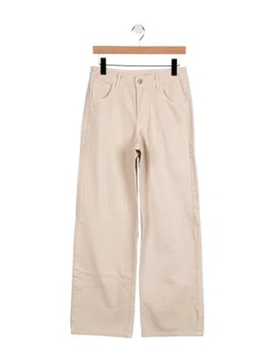 Pre-owned Enza Costa High-rise Wide Leg Jeans W/ Tags In Neutrals