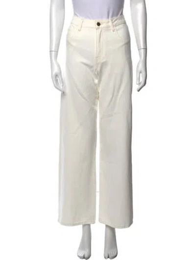Pre-owned Enza Costa High-rise Wide Leg Jeans W/ Tags In White