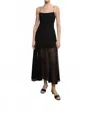 Enza Costa Japanese Yoryu Chiffon Dress In Black In Black