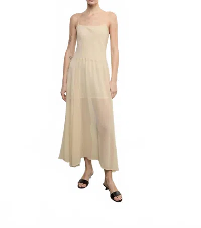 Enza Costa Japanese Yoryu Chiffon Dress In Blonde In Neutral